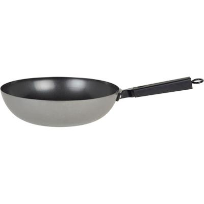 Wok GSW "Mandarin", silber (silber, schwarz), H:7,7cm Ø:30cm, Pfannen, Wok, schwere Qualität, Antihaft-Versiegelung, Ø 30 cm, Induktion