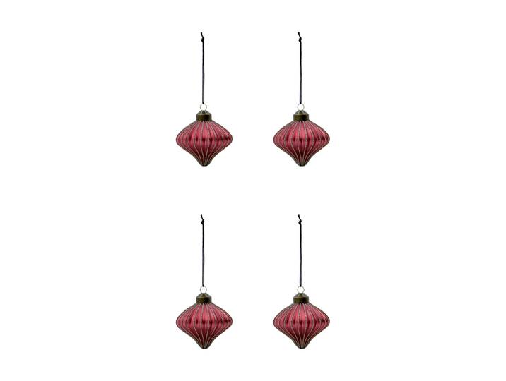 House Doctor Suspension de Noël Spin lot de 4 Rouge poussiéreux