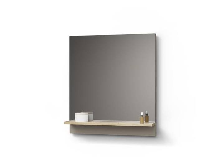Livinity Badspiegel Timavo , Greige 60 x 67 cm Integrierte Ablage · Wandhängend · Für Bad & Wohnbereich · Für Kosmetik & Pflegeprodukte · Zeitloses Design
