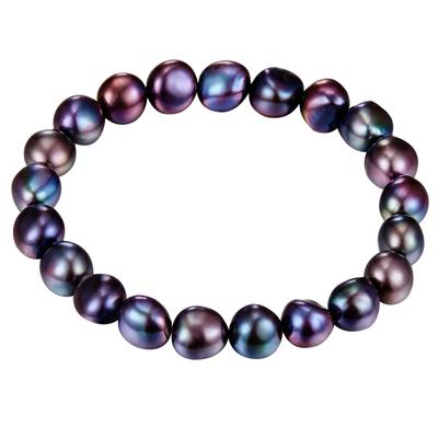 Perlenarmband VALERO PEARLS "VP869", blau, Armbänder, Damen, Perlenarmband, aus Sterling Silber