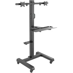 KIMEX - Mobiler Wagen für Monitore, 2 Bildschirme 15"-32"