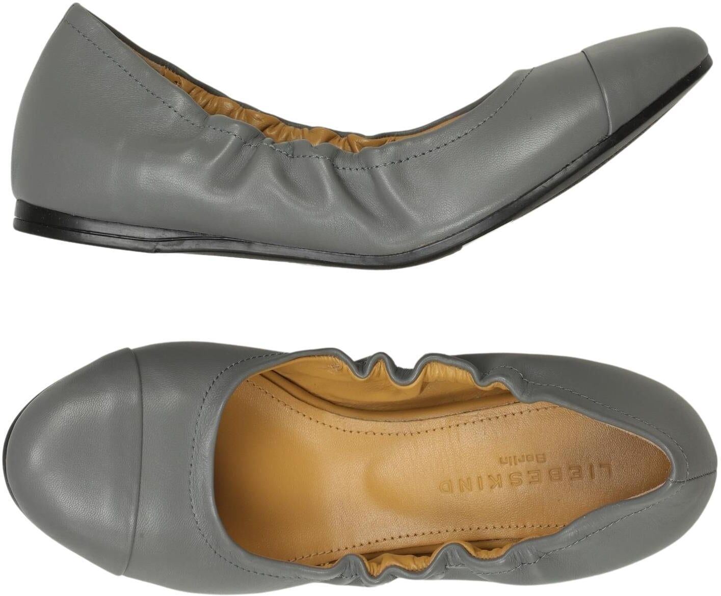 Liebeskind Berlin Damen Ballerina, Grau, Gr. EU 36, Leder - Second Hand