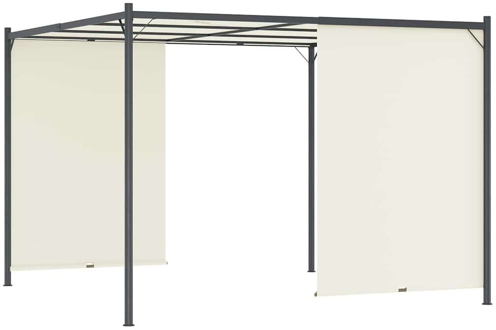 vidaXL Pergola avec toit réglable Crème Blanc 3x3 m Acier