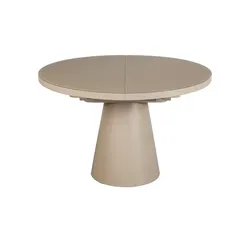 Esstisch mit Glastischplatte Reflection , beige , Maße (cm): H: 76  Ø: 120