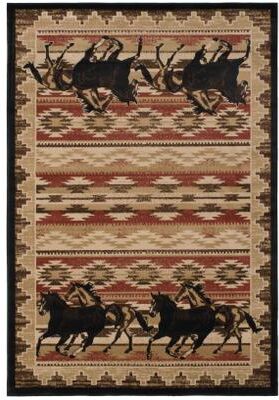 Mayberry Rug Lodge King Untamed Equestrian Horse Area Rug