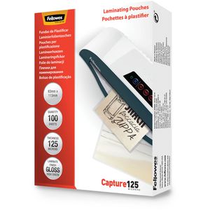 Fellowes Laminierfolien 53071, 83 x 113 mm, 125 mic, glänzend, 100 Stück