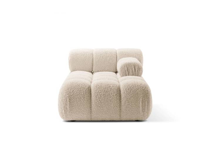 Méridienne droite en bouclé beige clair