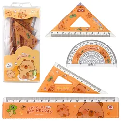Satz geometrischer Werkzeuge, Capybara-Lineal, Winkelmesser, Quadrate, 4 Stück