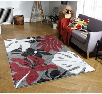 MDA Rugs Glamour Floral Collection Polypropylene Area Rug