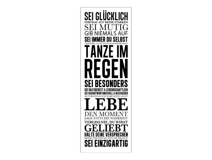Leinwandbild Hausordnung I Rahmen: Mitteldichte Holzfaserplatte MDF Bespannung: Canvas Schwarz/Weiß 27 x 77 x 2cm