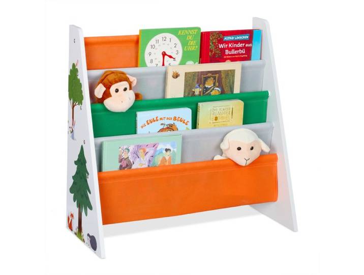 Relaxdays Boekenkast kinderkamer bosdieren