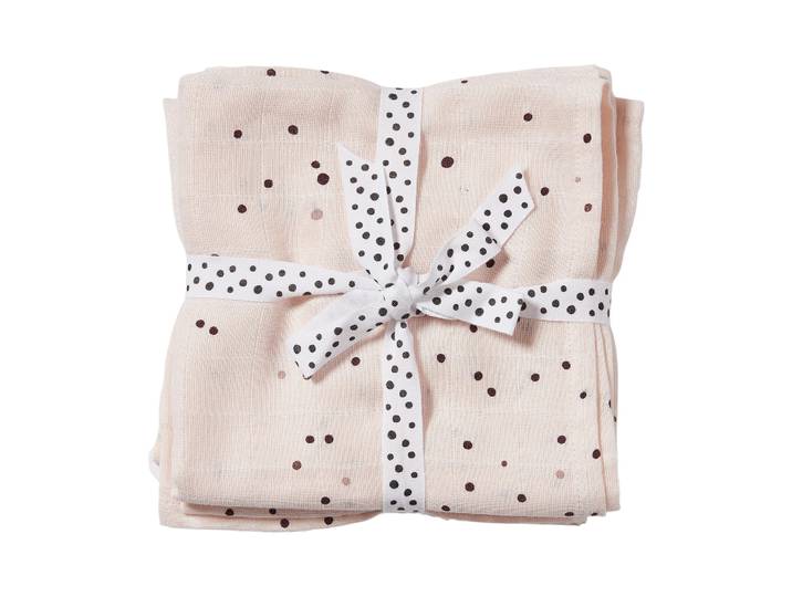 Done by deer Couvertures pour bébé Dreamy Dots 120x120 cm, lot de 4 Poudre