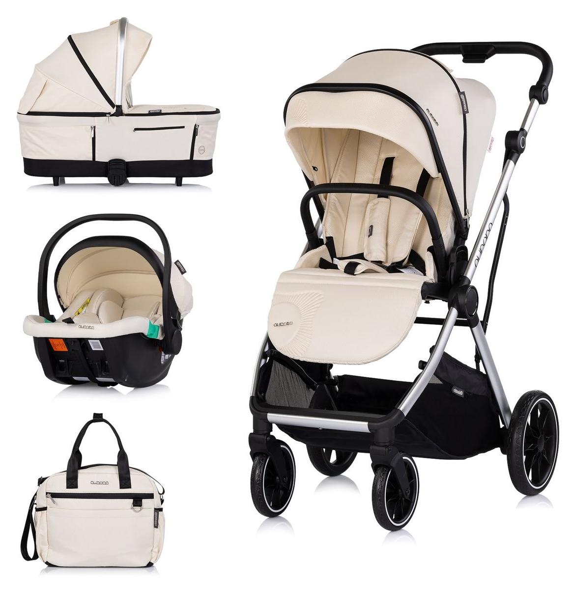 Chipolino Kombikinderwagen Aurora 3 in 1 Babyschale Babywanne Sportsitz Tasche