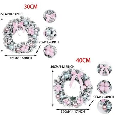 Inspire Essentials Pink Snowflake Christmas Wreath Door Hanging Holiday Decoration Pink Snowflake Christmas Wreath Door Hanging Holiday Decoration