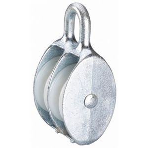 Dörner+Helmer Umlenkrolle 700542, aus Polyamid, Ø 40 mm, Doppel-Seilführung mit Öse, für Seil Ø 9 mm