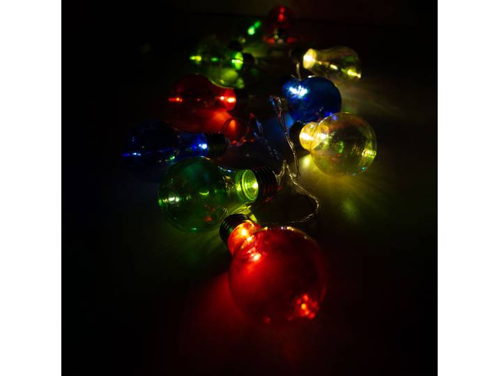 Lichterkette mit 10 bunten Lampen, Batteriebetrieb