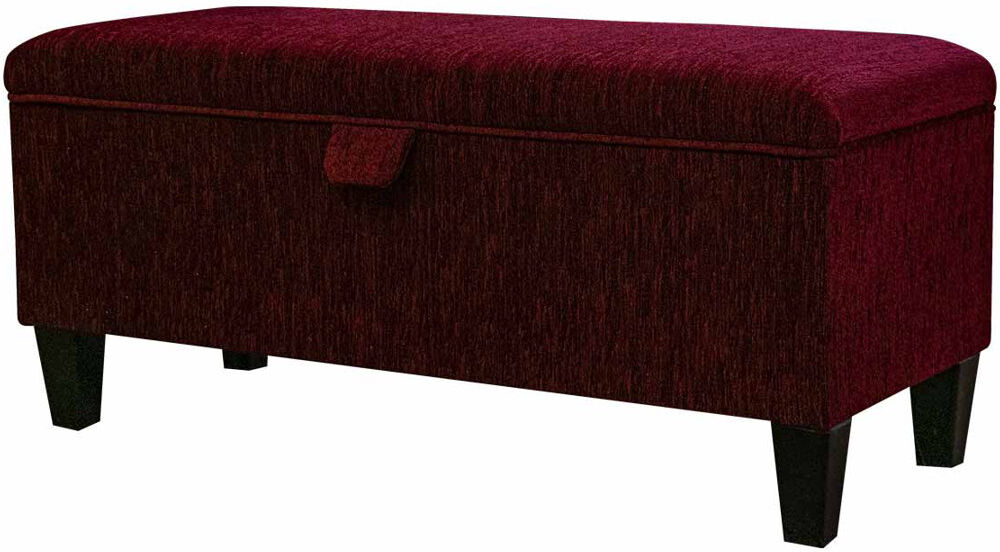 Beaumont 100cm Storage Bench Solid Shimmer Fuchsia 101cm W X 40cm D