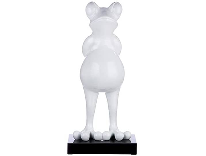 Casablanca Figure de décoration de Haute qualité Sculpture Grenouille XL - Desig Frog Metallic Blanc - Décoration Moderne - Hauteur 68 cm