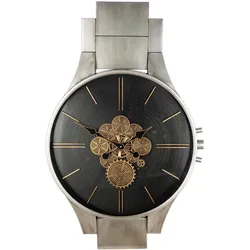 Wanduhr Timing Silber Schwarz/Silber/Goldfarben