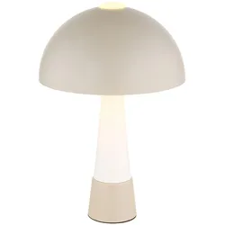 Tischleuchte Beistelllampe Leselampe Pilz Design Nachttischlampe sand H 36,5 cm