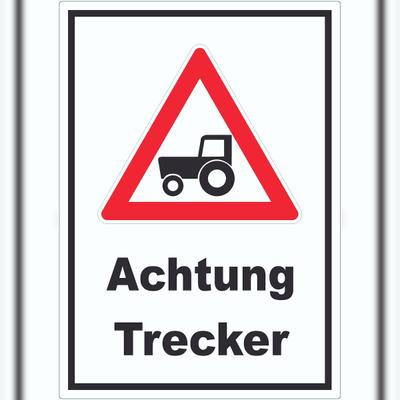 HB-Druck Achtung Trecker Aufkleber A8 (52x74mm)