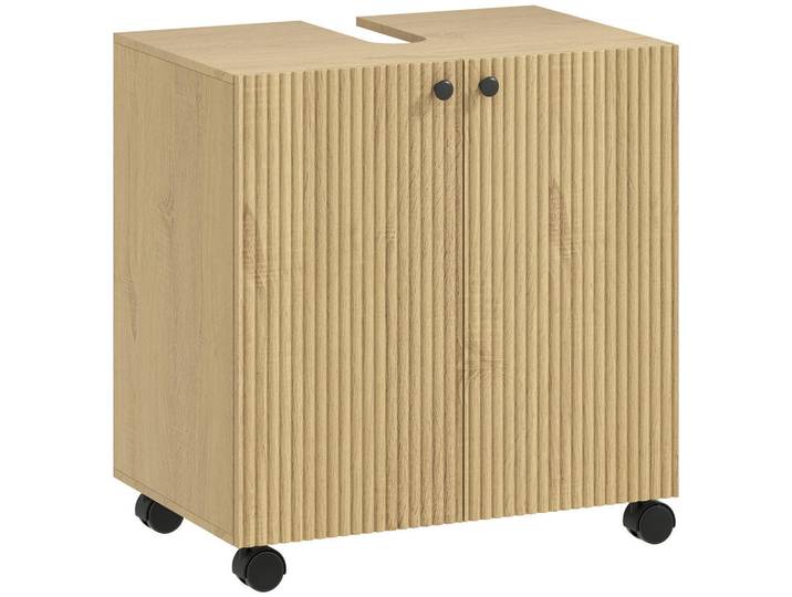 Jamb Waschbeckenunterschrank Santa Cruz de Tenerife Alto Naturholz Holz 60/39.8/62 cm, Hellbraun, 60x62x39.8 cm, Badezimmer, Badezimmerschränke, Waschbeckenunterschränke