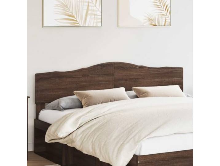RJPLMFV Kopfteil Eiche Braun Holz Modernes rechteckiges Design, Rückseite fertig, leicht zu reinigen, einfache Montage