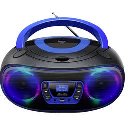 Denver TDB-212BU CD-Radio DAB+, DAB, FM AUX, USB, Bluetooth®, CD Stimmungslicht, Inkl. Lautsprecherbox Schwarz, Blau 111141900030