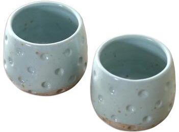 Novica Handmade First Snow Ceramic Teacups (Pair)