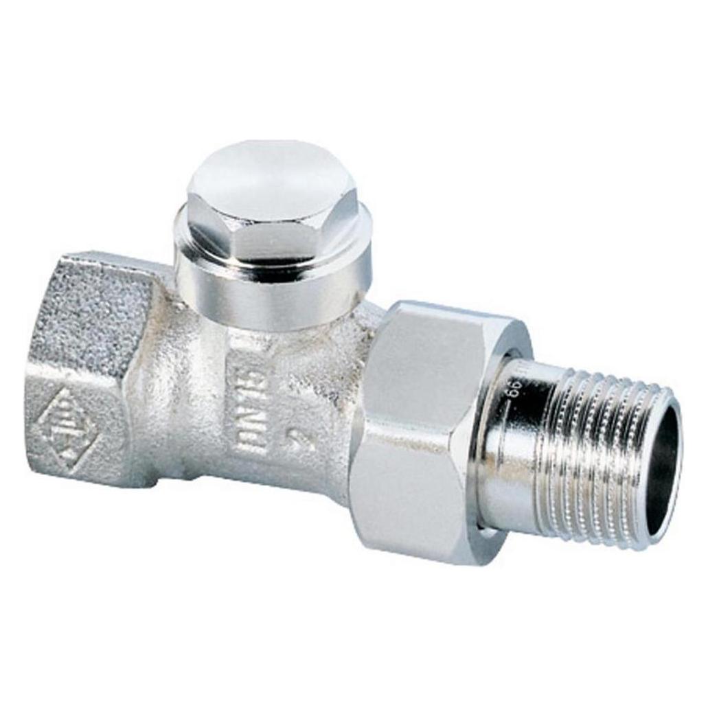 Magni TA Heimeier HK-Rücklaufverschraubung Regulux Durchgangsform 1/2 Zoll, Rotguss vernickelt, 0352-02.00 (0352-02.000)