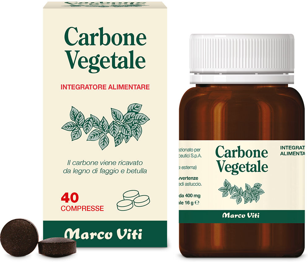 MARCO VITI FARMACEUTICI SpA Marco Viti, Carbone Vegetale, 40 Compresse