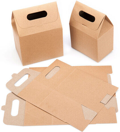 Papp-Geschenkboxen, braun-natur, 12 Stück