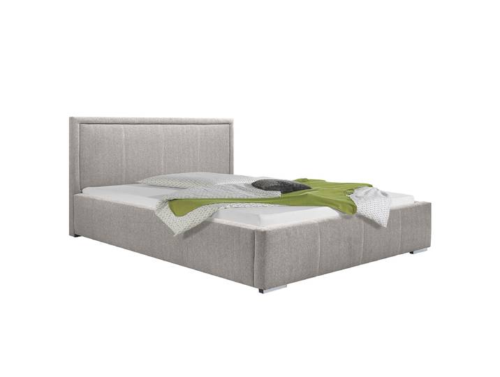 Lit rembourré 180 x 200cm Tissu Genia Gris