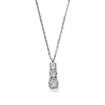 Kette mit Anhänger FIRETTI "Schmuck Geschenk Kupfer Halsschmuck Halskette", silber (silberfarben, kristallweiß), Halsketten, Damen, Kupfer, L: 45 B: 2mm, Made in Germany - mit Glasstein, B:2mm