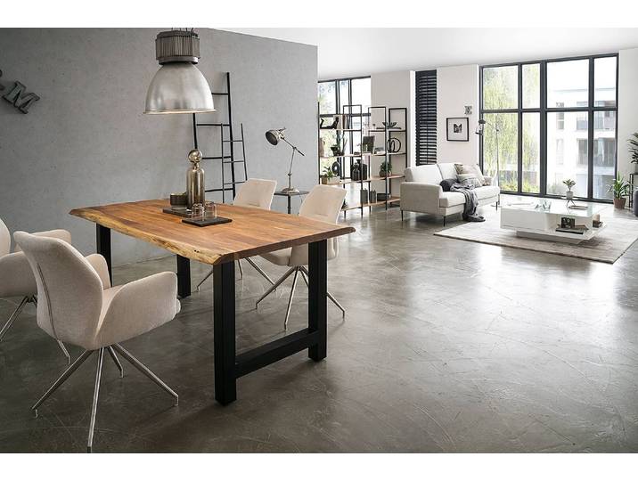 home24 Eettafel Ratopp 220cm bruin/beige A-vorm