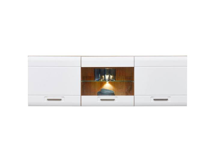 Hängevitrine Auris B: 164,3 cm Eiche Dekor/Weiß