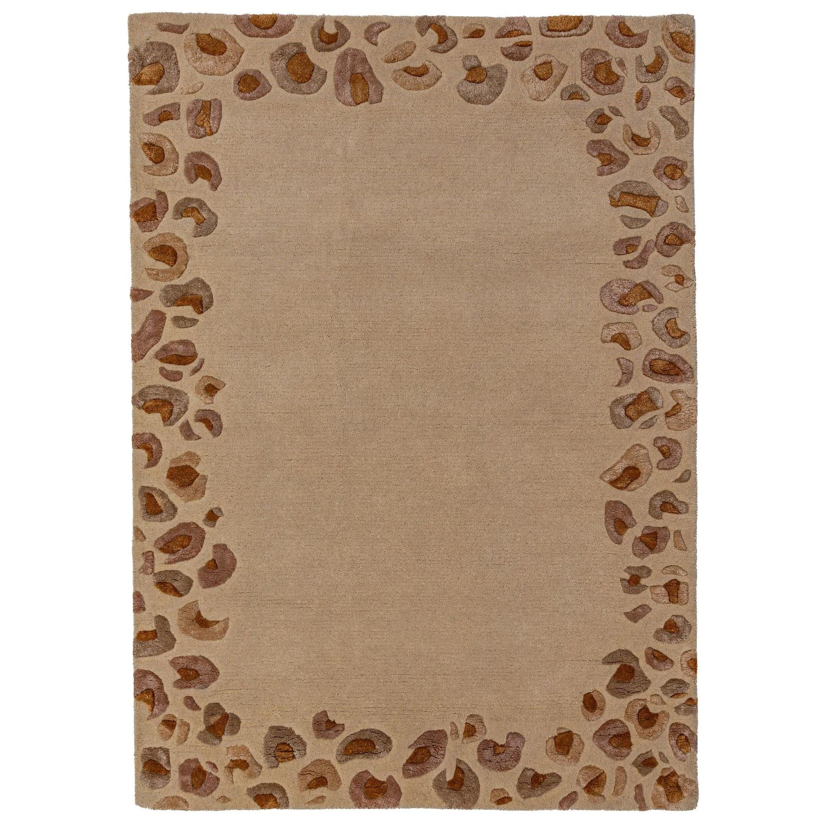 Teppich Leopard-Bordüre Natur 140 x 200 cm - SABLE Kadima Design