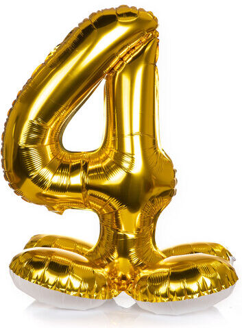 Folienballon "4", stehend, gold