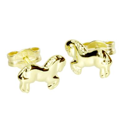 Paar Ohrstecker OSTSEE-SCHMUCK "- Pferd - Gold 333/000 -" Gr. 9, gold (gold 333, goldfarben, gelb), Ohrringe, Damen, 9, Gelbgold 333