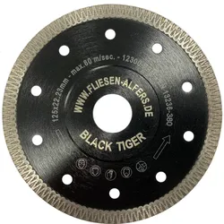 High-End-Diamantscheibe BLACK TIGER, 115 mm, 1,3 mm, Ornamentsegment, verstärkter Flansch