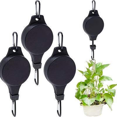 LightInthebox 2/4/6pcs Plant Pulleys Retractable Hanging Basket Downward Hook Pulley Garden Basket