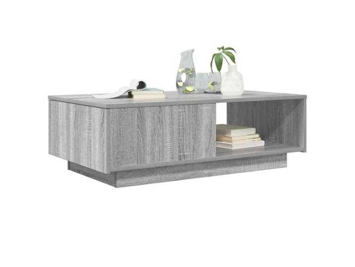 KTHLBRH Couchtisch mit Schublade, Sonoma-Grau, 95 x 55 x 31 cm Mehrschichtiges Holz, rechteckiges Design, pflegeleicht, für Wohnzimmer