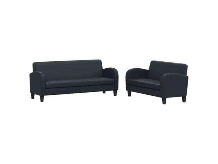 vidaXL 2-TLG. Sofa-Set Kunstleder Schwarz