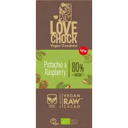 Lovechock Tafel Pistazien und Himbeeren bio