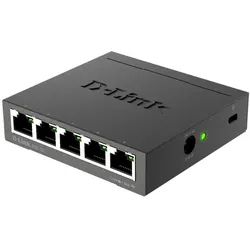 D-Link DGS-105/E D-LINK-SWITCH MIT 5 ANSCHLÜSSEN (5 Ports), Netzwerk Switch, Schwarz