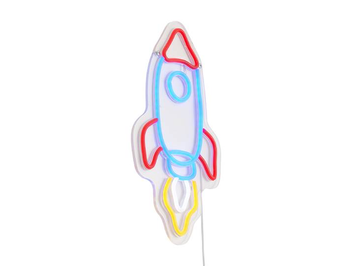 Applique murale néon multicolore LED incluse - Rocket
