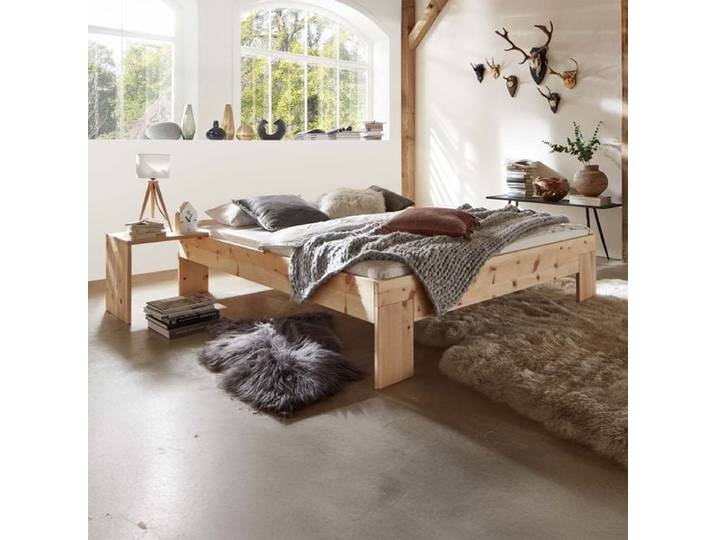 Bett Bondone Komfort Zirbe Massivholz ohne Kopfteil 90x200cm höhenverstellbar