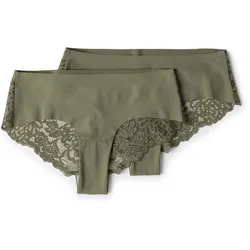 Tchibo - 2 Brazil Slips »Magic Cut« - Damen - Gr. XS - khaki