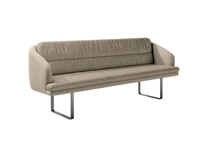 Dieter Knoll Sitzbank, Sandfarben, Metall, 255x89x68 cm, Fussart wählbar, Stoff-/Lederauswahl, Esszimmer, Bank, Sitzbänke