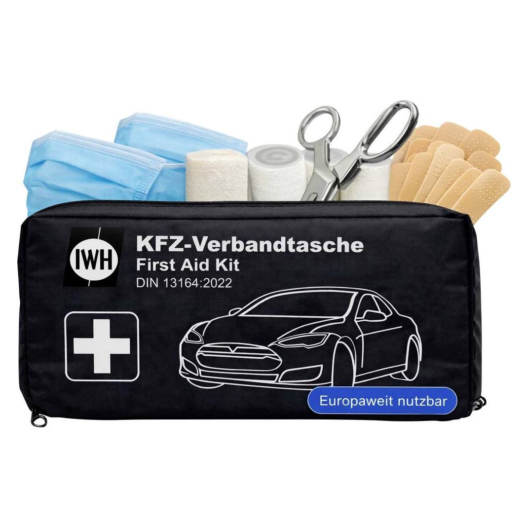 IWH 023513 KFZ-Verbandtasche "schwarz" DIN 13164:2022 Verbandtasche DIN 1316 (023513)